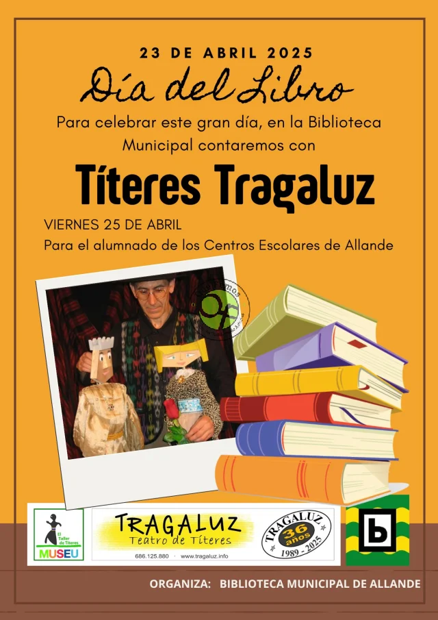Títeres Tragaluz celebran el Día del Libro la comunidad educativa de Allande