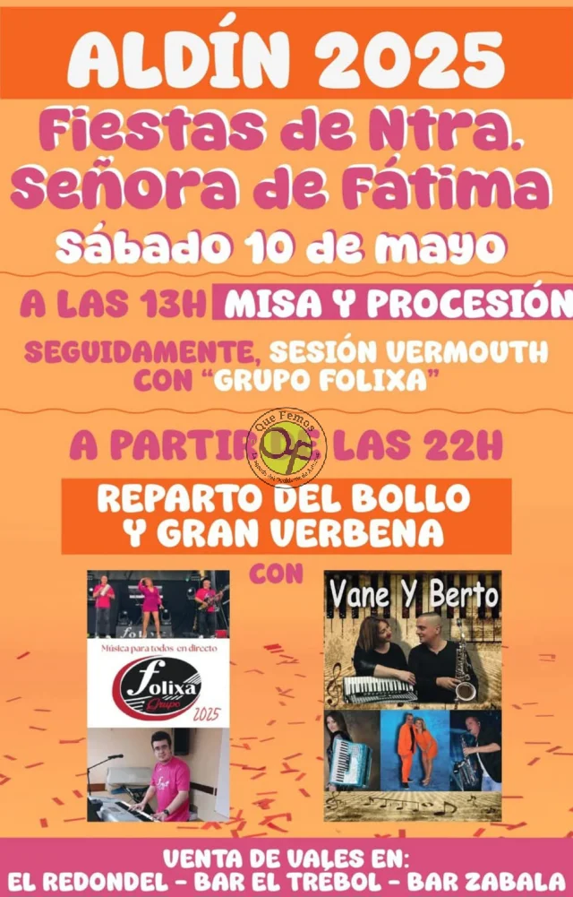 Fiestas de Nuestra Señora de Fátima 2025 en Aldín