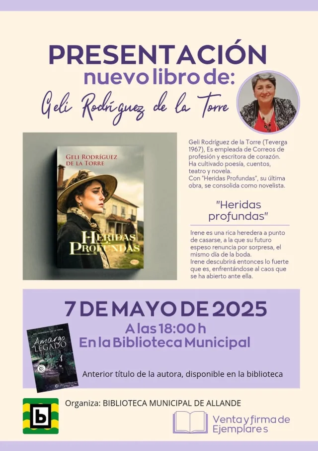 Geli Rodríguez de la Torre presenta su nueva novela en Pola de Allande