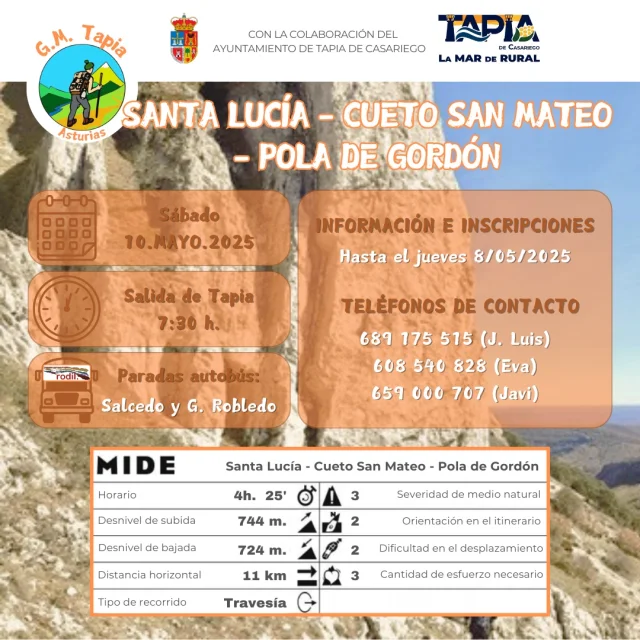 Grupo de Montaña de Tapia: Santa Lucía-Cueto San Mateo-Pola de Gordón