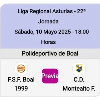 El F.S.F. Boal 1999 recibe al C.D. Montealto F.