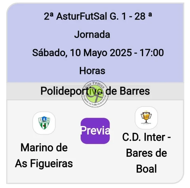 El Marino de As Figueiras se mide con el C.D. Inter-Bares de Boal