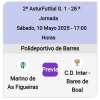 El Marino de As Figueiras se mide con el C.D. Inter-Bares de Boal