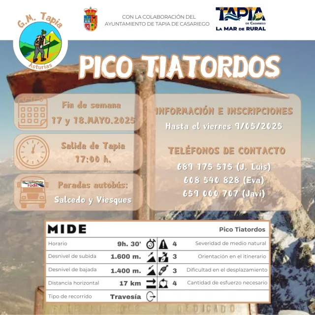 El Grupo de Montaña de Tapia realiza la ruta al Pico Tiatordos
