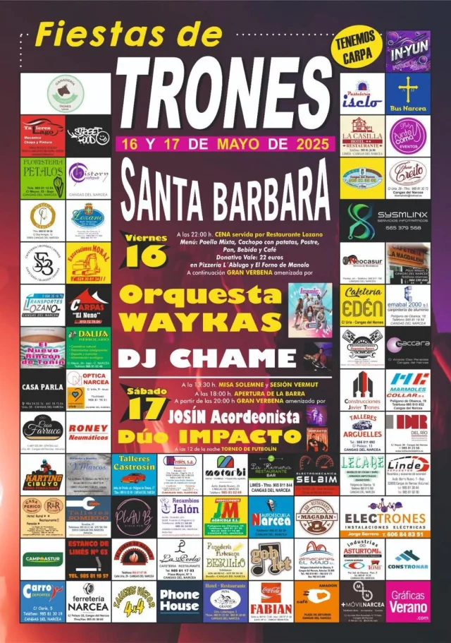 Fiestas de Santa Bárbara 2025 en Trones