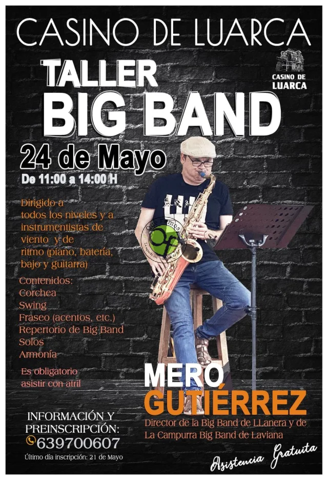 El Casino de Luarca acoge un Taller de Big Band con Mero Gutiérrez