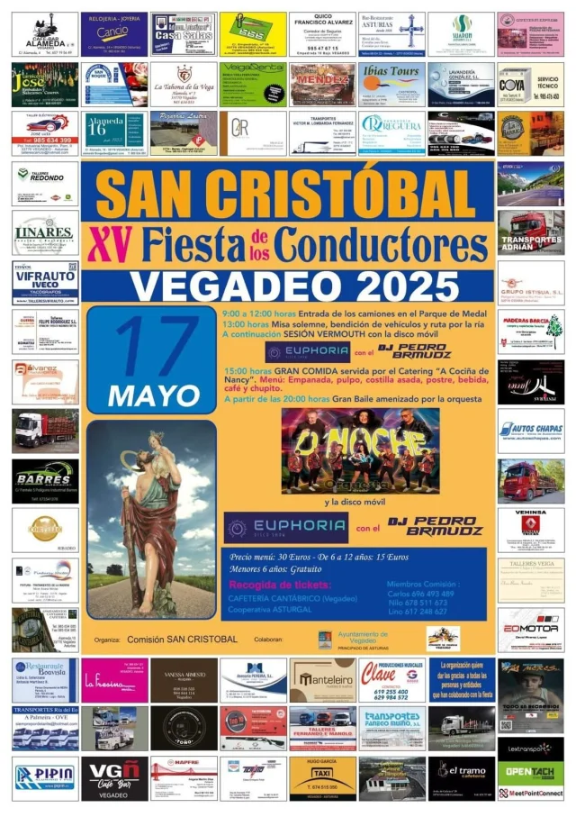 Fiesta de los Conductores San Cristóbal 2025 en Vegadeo