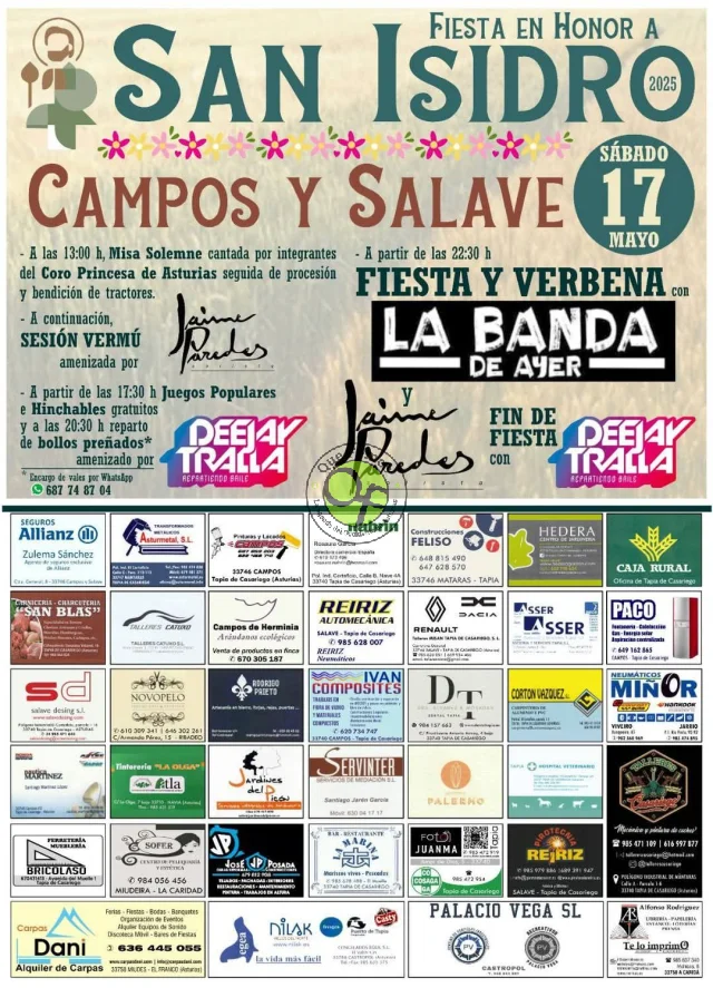 Fiesta de San Isidro 2025 en Campos y Salave