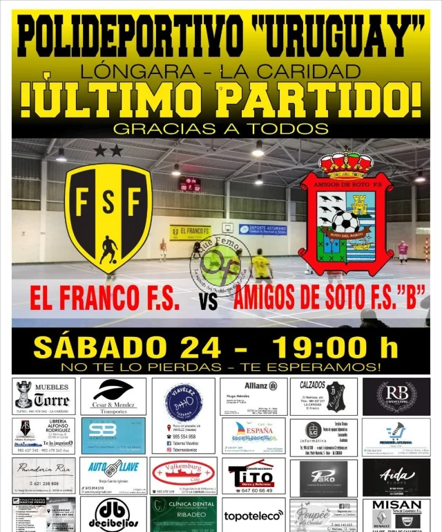El Franco F.S. cierra la temporada enfrentándose al Amigos de Soto F.S. 