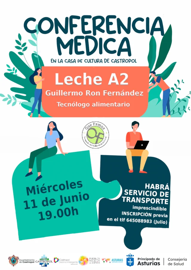 Conferencia médica sobre la leche A2 en la Casa de Cultura de Castropol