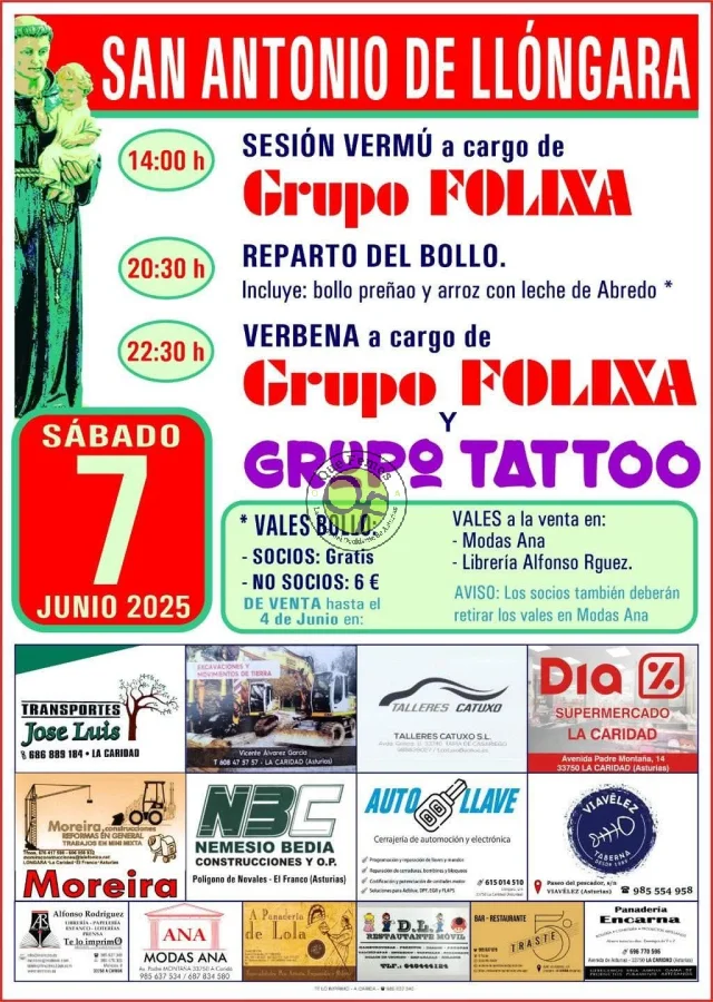 Fiesta de San Antonio 2025 en Llóngara
