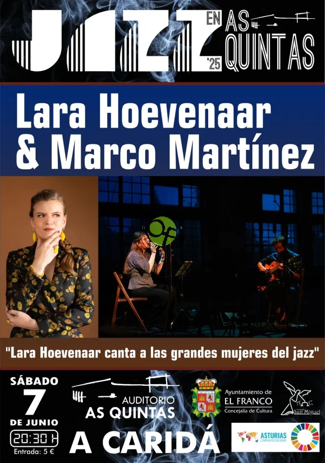 Lara Hoevenaar&Marco Martínez llevan a las grandes mujeres del jazz A Caridá