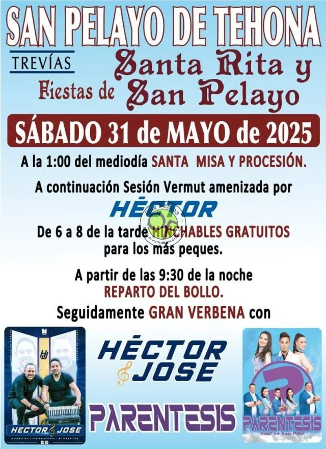 Fiestas de Santa Rita y San Pelayo 2025 en San Pelayo de Tehona