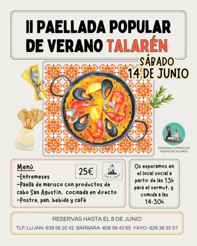 Paellada Popular de Verano 2025 en Talarén