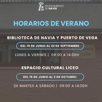 Horarios de verano de las bibliotecas de Navia y Puerto de Vega y del Liceo de Navia