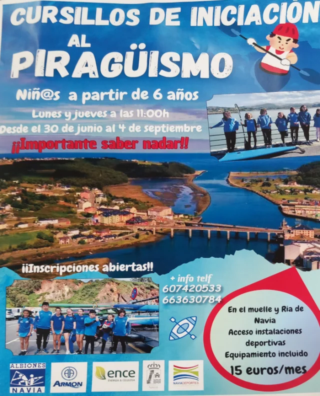 Cursillos de Iniciación al Piragüismo con el Club Albiones del Navia