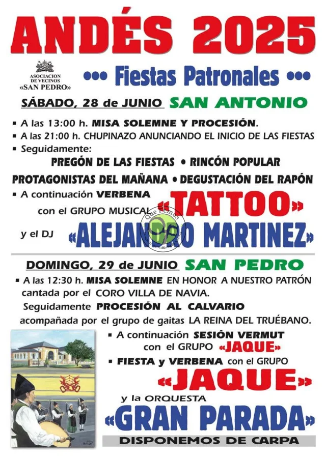 Fiestas de San Antonio y San Pedro 2025 en Andés