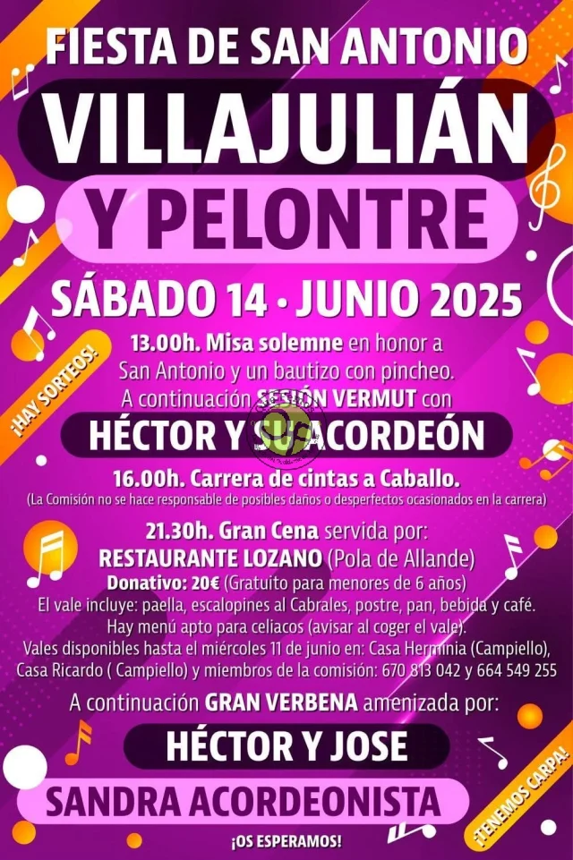 Fiesta de San Antonio 2025 en Villajulián y Pelontre