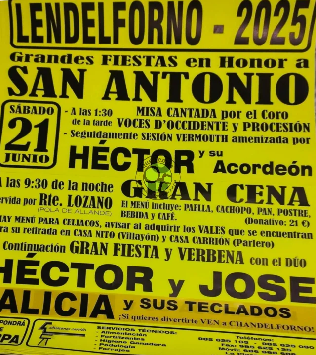 Fiesta de San Antonio 2025 en Lendelforno