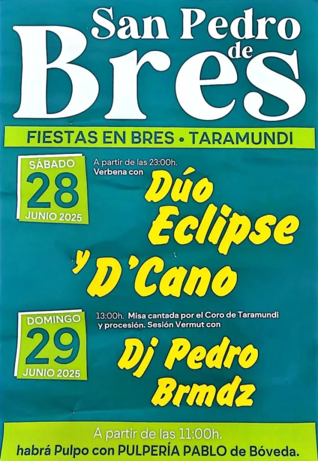 Fiestas de San Pedro 2025 en Bres