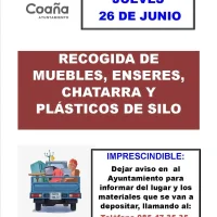 Recogida de muebles, enseres, chatarra y plásticos de silo en Coaña