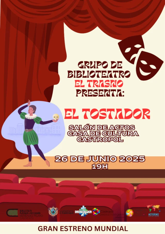 Teatro en la Casa de Cultura de Castropol con el grupo de biblioteatro El Trasno