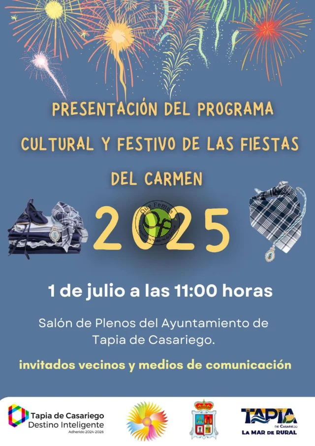 Tapia presenta el programa de sus grandes Fiestas del Carmen