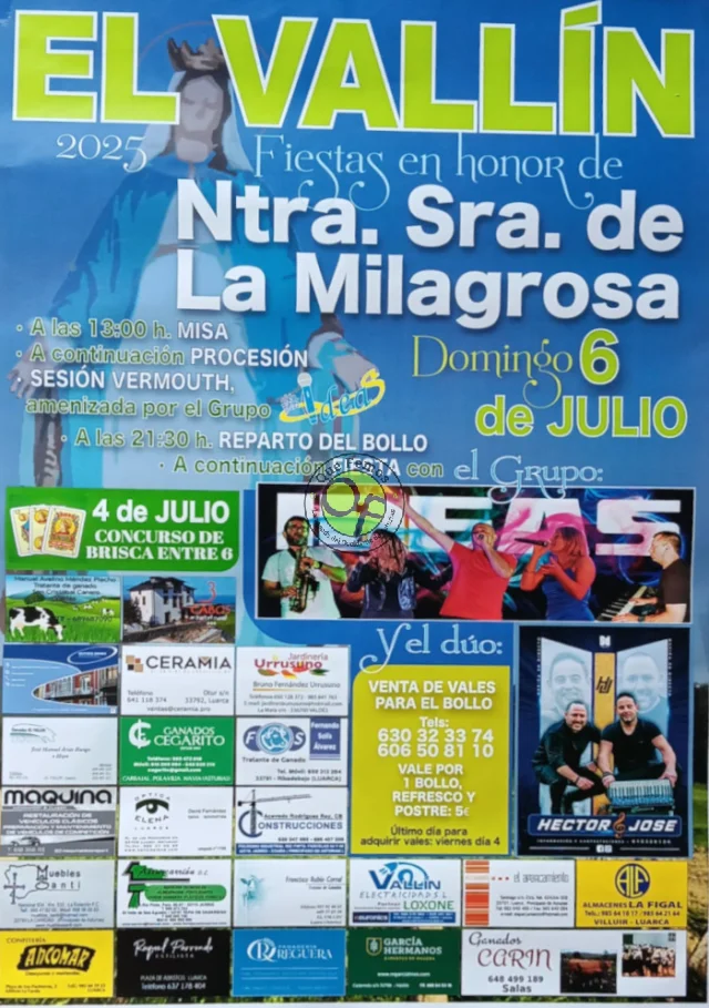 Fiestas de La Milagrosa 2025 en El Vallín
