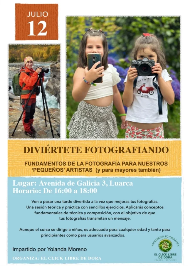 Curso de fotografía para infancia y otras edades con El Click Libre de Nora