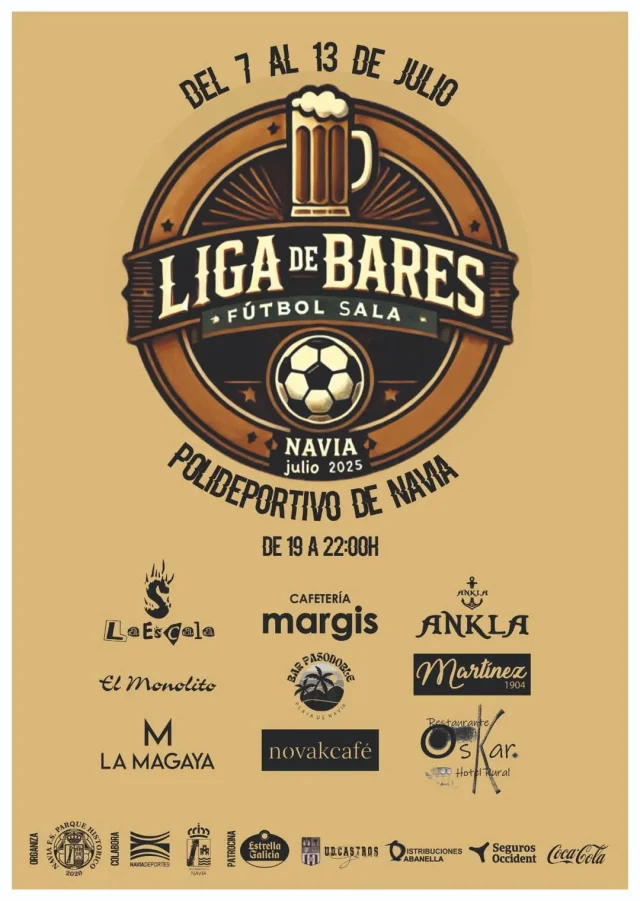 En Navia se juega la Liga de Bares de Fútbol Sala 