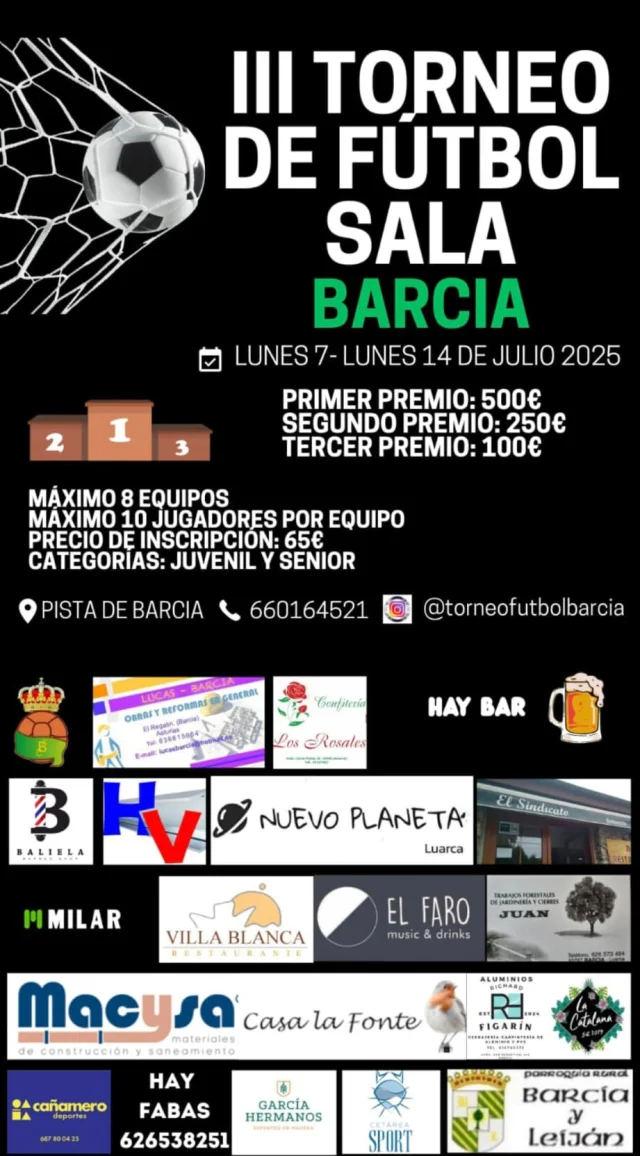 Torneo de Fútbol Sala de Barcia 2025