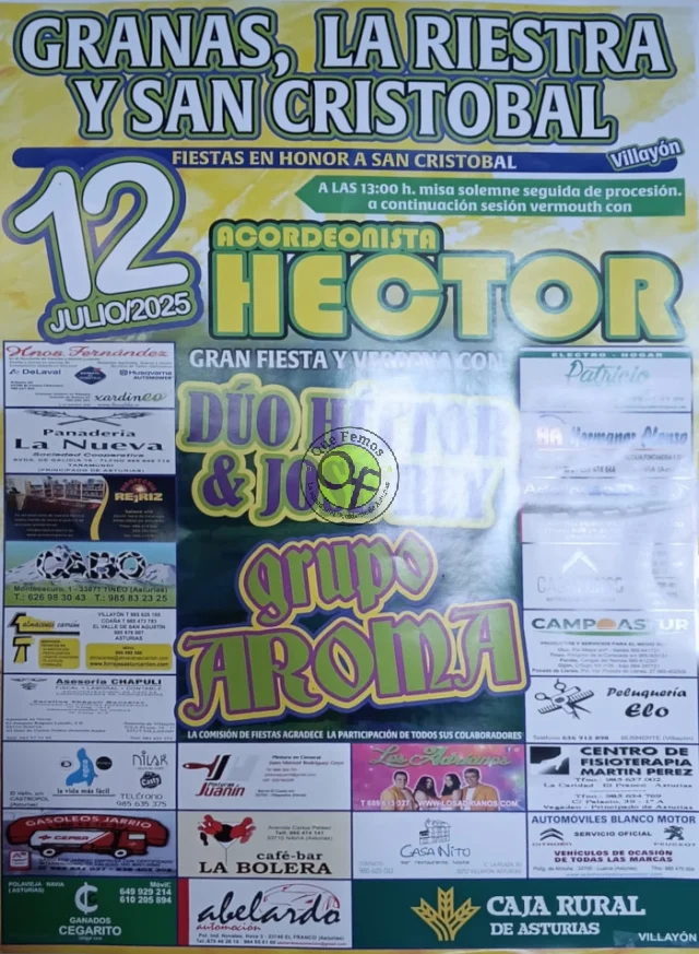 Fiestas de San Cristóbal 2025 en Granas, La Riestra y San Cristóbal