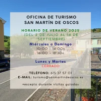 Horarios de turismo y visitas guiadas en San Martín de Oscos durante el verano 2025
