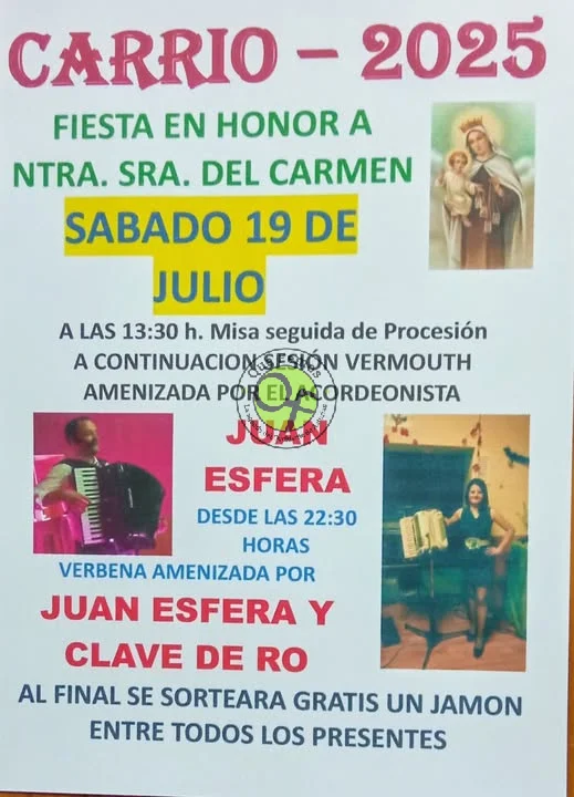 Fiesta de Nuestra Señora del Carmen 2025 en Carrio