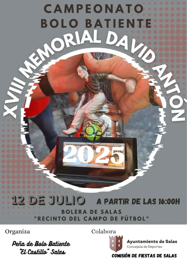 Campeonato de Bolo Batiente y XVIII Memorial David Antón 2025 en Salas