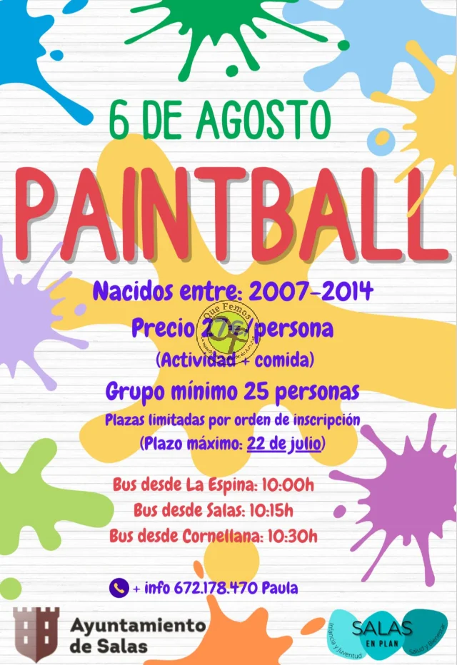 La juventud de Salas disfrutará del paintball en Villaviciosa