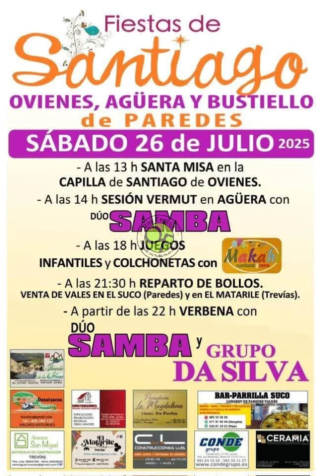 Fiesta de Santiago 2025 en Ovienes, Agüera y Bustiello de Paredes 