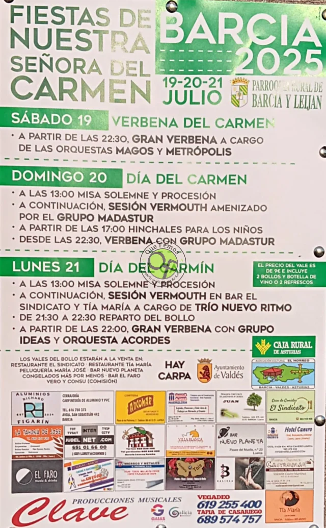 Fiestas del Carmen 2025 en Barcia