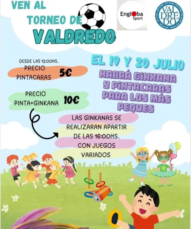 Ginkana y pintacaras para la infancia en el Torneo de Fútbol 7 de Valdredo