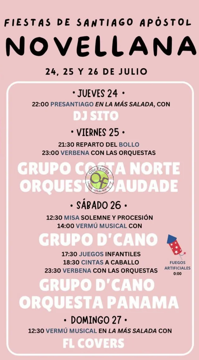 Fiestas de Santiago Apóstol 2025 en Novellana