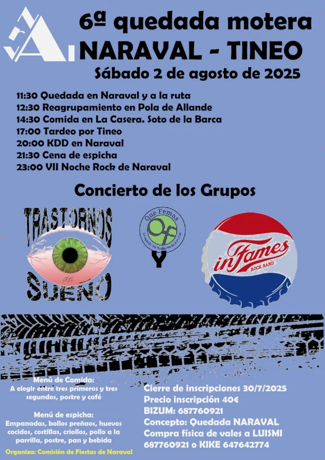 Concentración motera en Naraval 2025