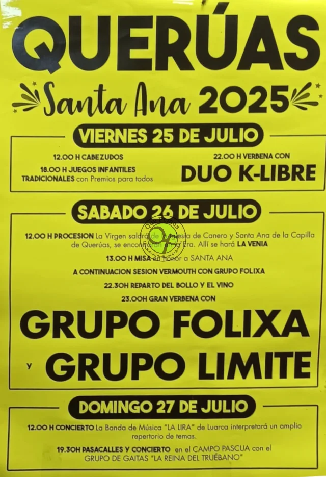 Fiestas de Santa Ana 2025 en Querúas