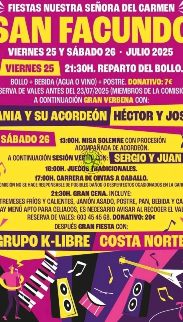Fiestas de Nuestra Señora del Carmen 2025 en San Facundo