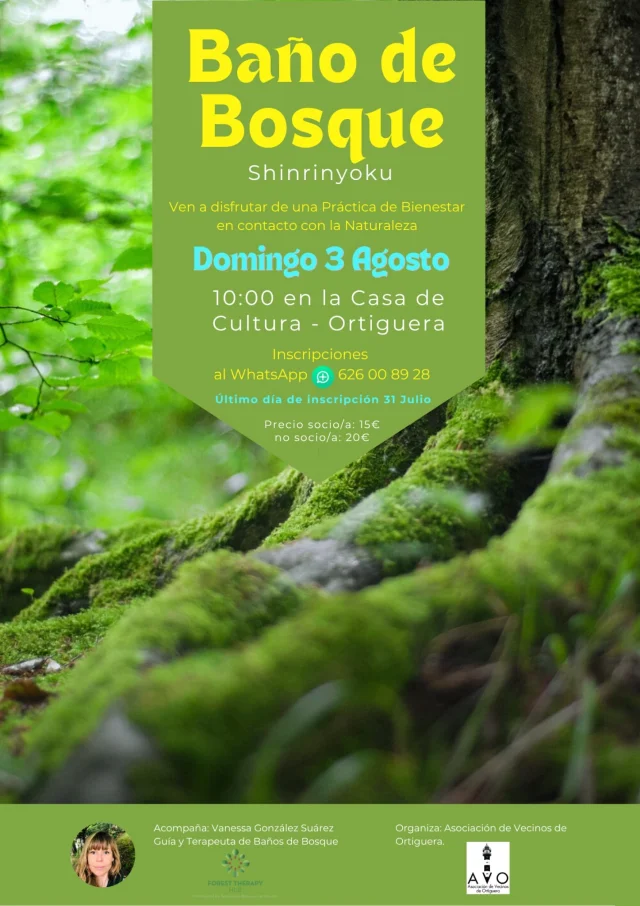 Baño de Bosque Shinrinyoku en Ortiguera