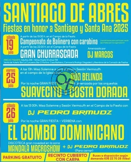  Fiestas de Santiago y Santa Ana 2025 en Santiago de Abres 