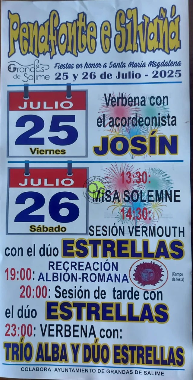 Fiestas de Santa María Magdalena 2025 en Penafonte y Silvañá