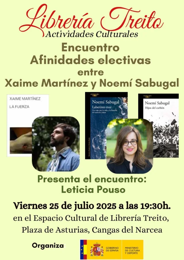 Encuentro de Noemí Sabugal y Xaime Martínez en Librería Treito