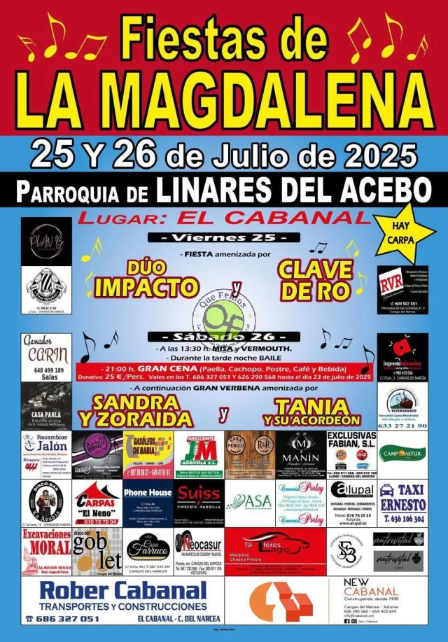 Fiestas de la Magdalena 2025 en la parroquia de Linares del Acebo