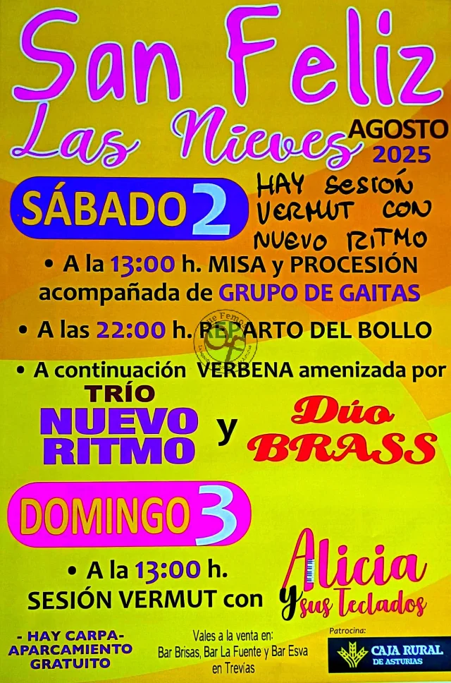 Fiestas de Las Nieves 2025 en San Feliz