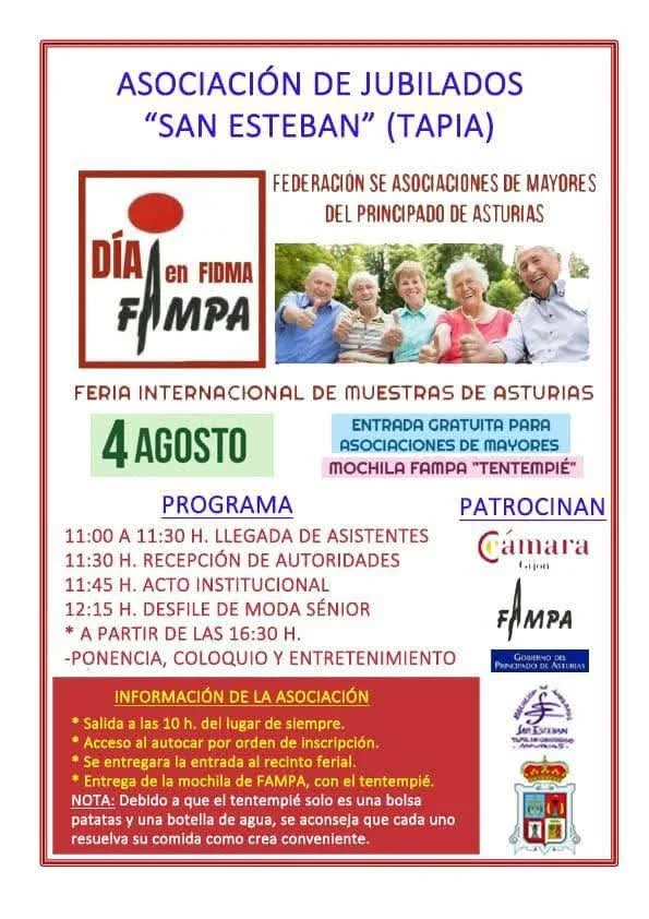 Viaje a la Feria de Muestras de Gijón 2025 de la Asociación de Jubilados San Esteban de Tapia